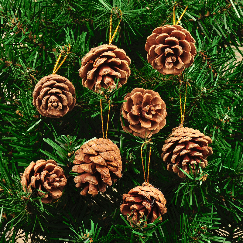 9pcs natural dried pine cone ornaments