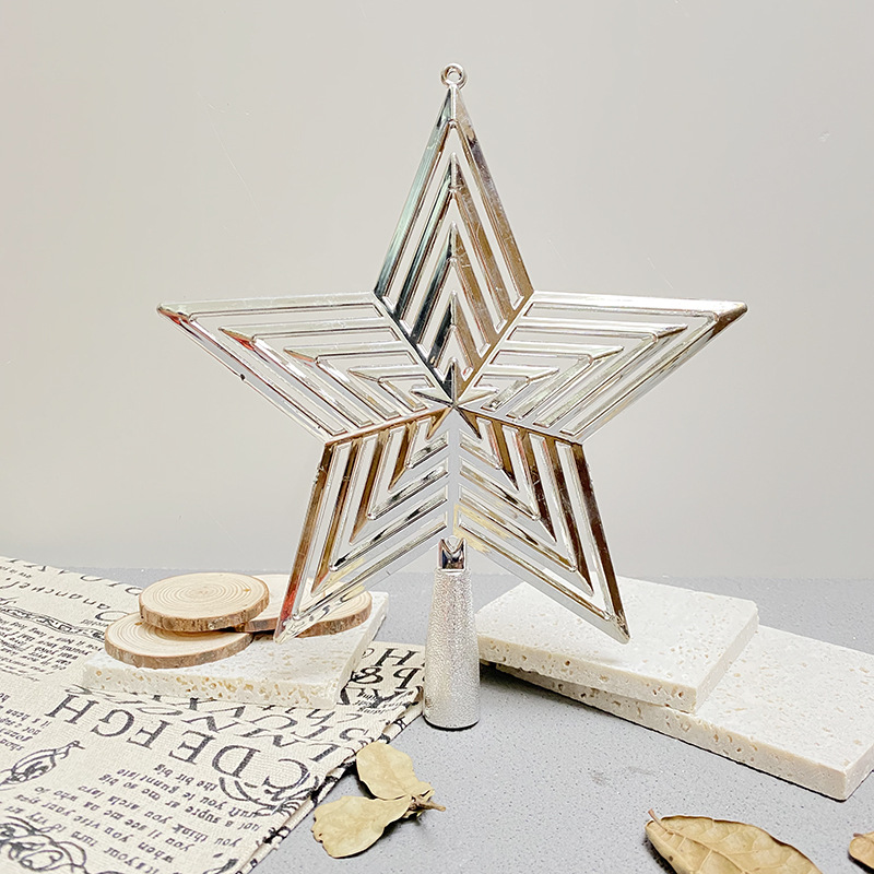 silver plastic Christmas tree topper star