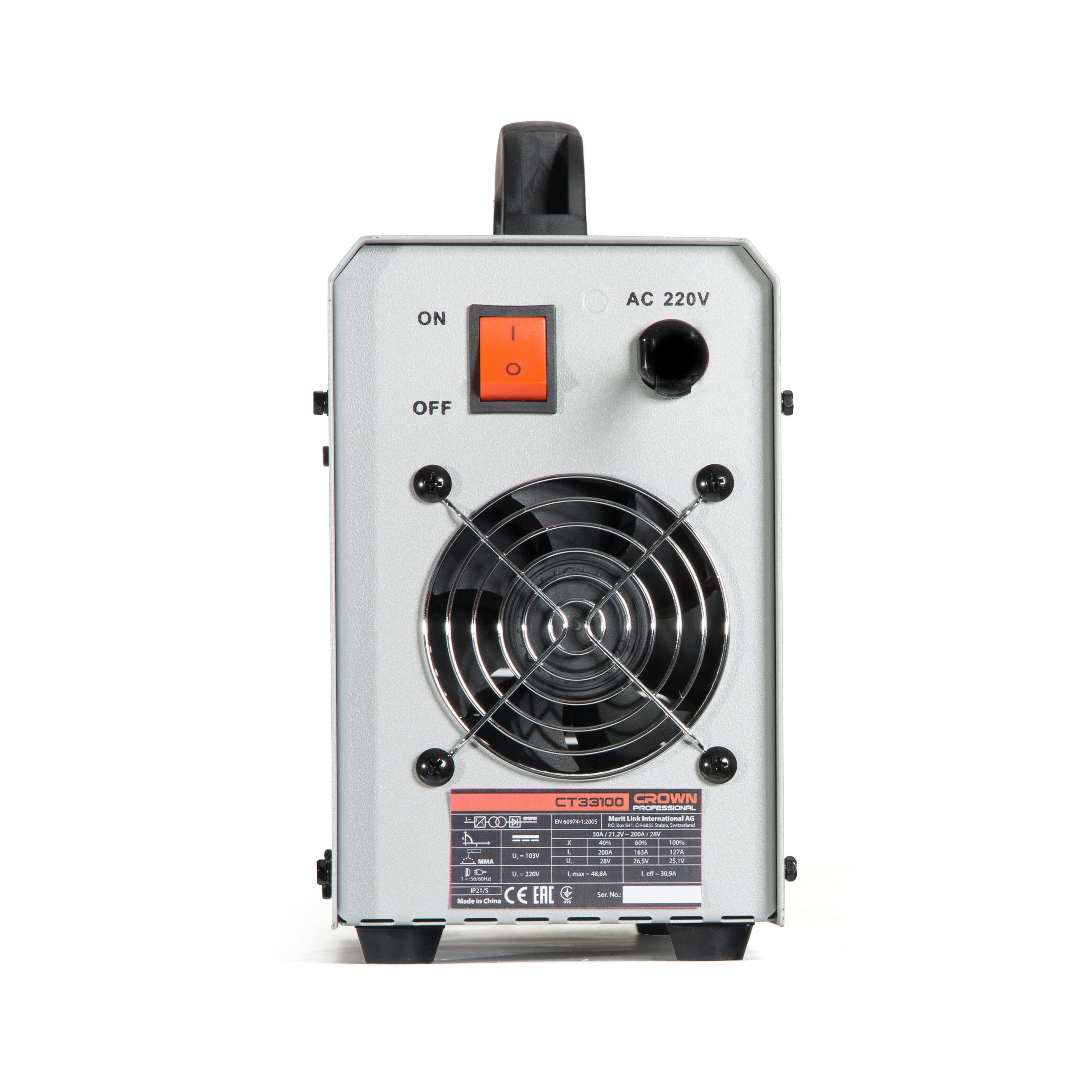 CROWN CT33100 Professional Inverter DC MMA Welding Machine, 160-265V, 30-200A, 2.5-4mm; CT33100_img_1