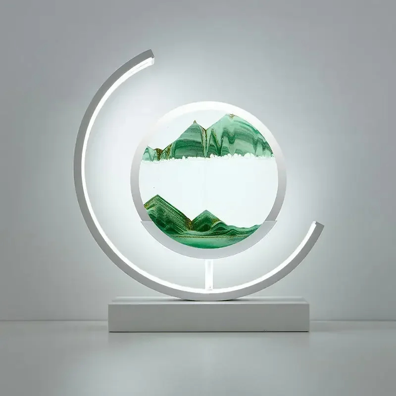 Table Lamp Quicksand Night Light 3D Hourglass Bedside Lamps_img_11