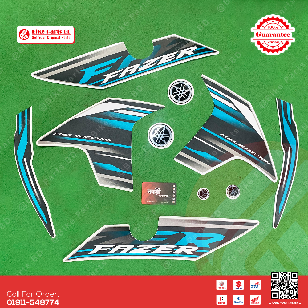 Full Set Sticker for Yamaha Fazer V2 (Black Colour) bike. thumbnail 2