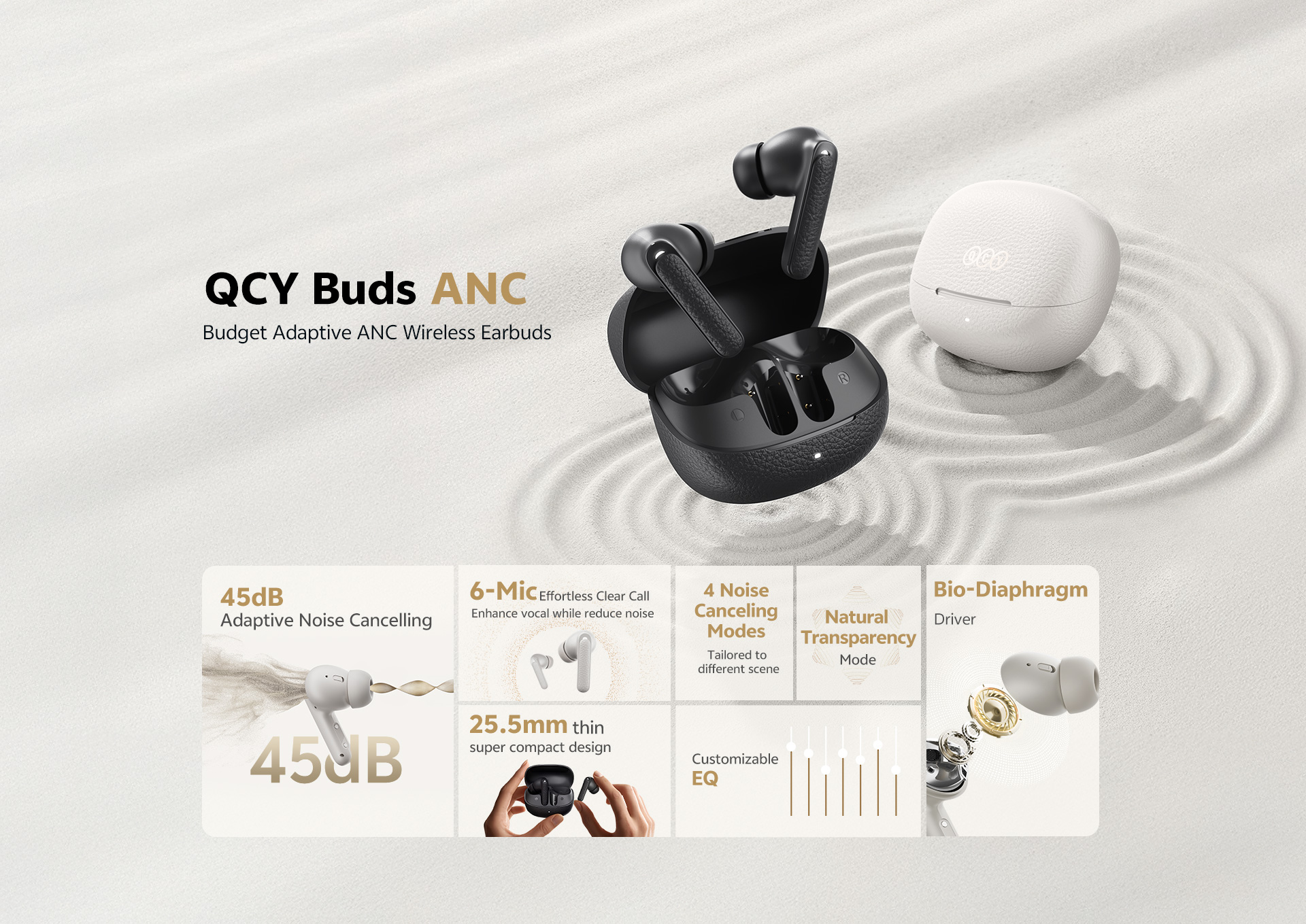 QCY HT15 Adaptive ANC True Wireless Earbuds – 45 dB Hybrid Noise Cancellation_img_5
