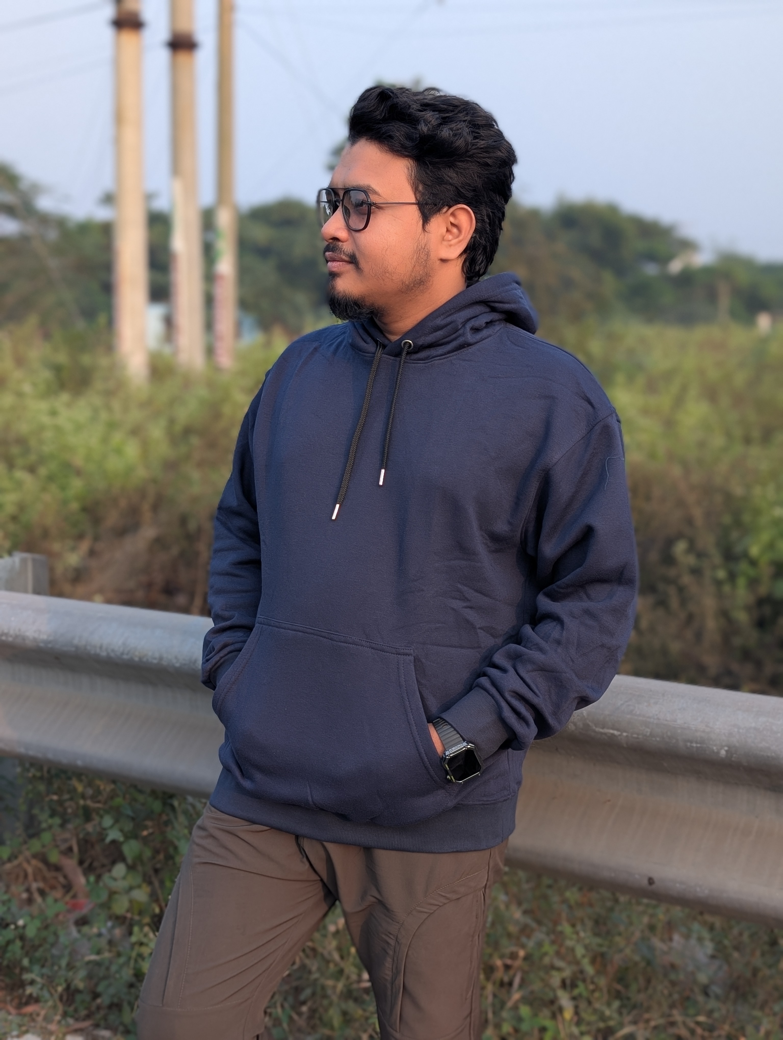 Exclusive Navy Blue Unisex Hoodie - Image 2