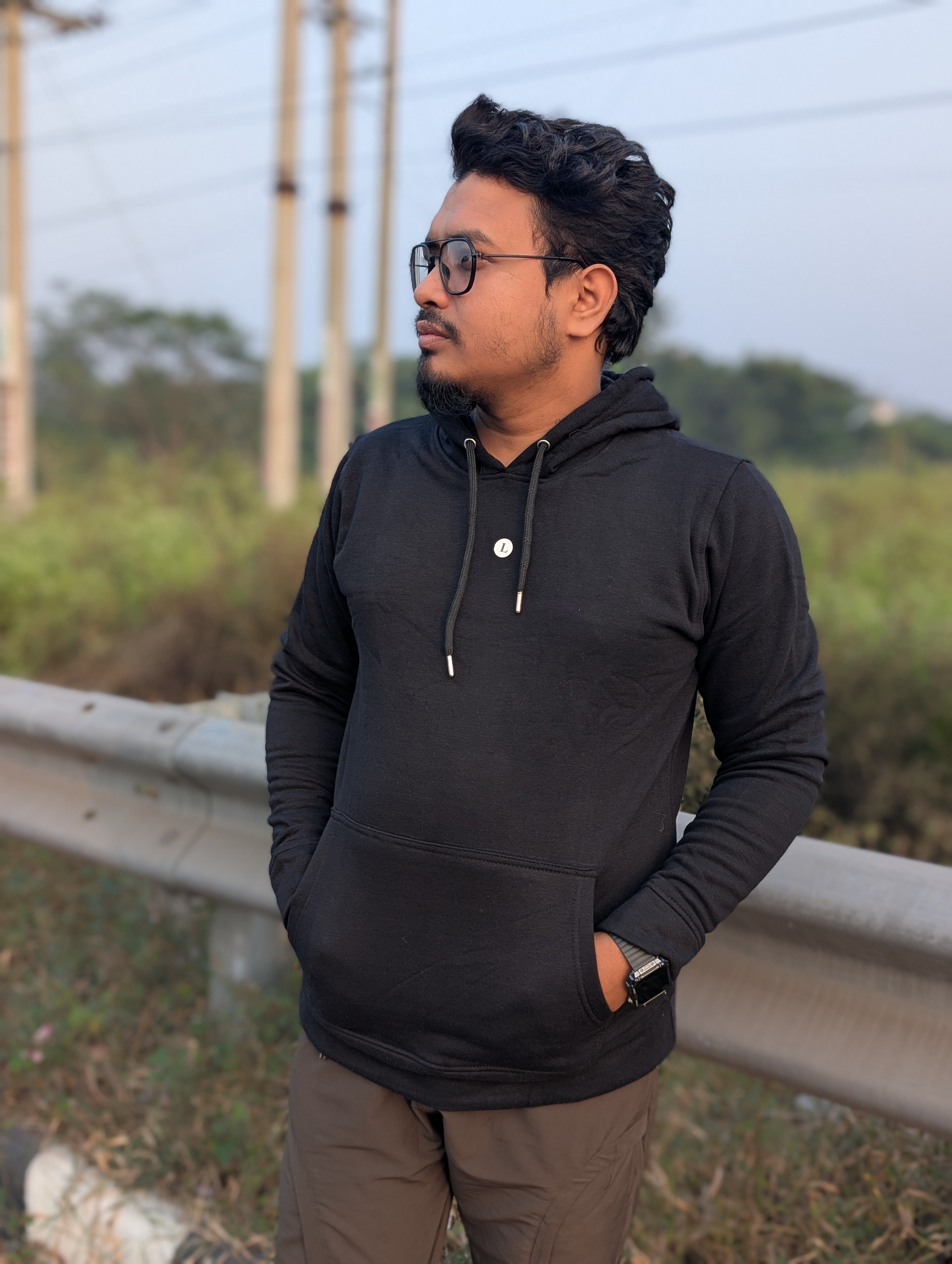 Exclusive Black Hoodie Solid Color - Image 1
