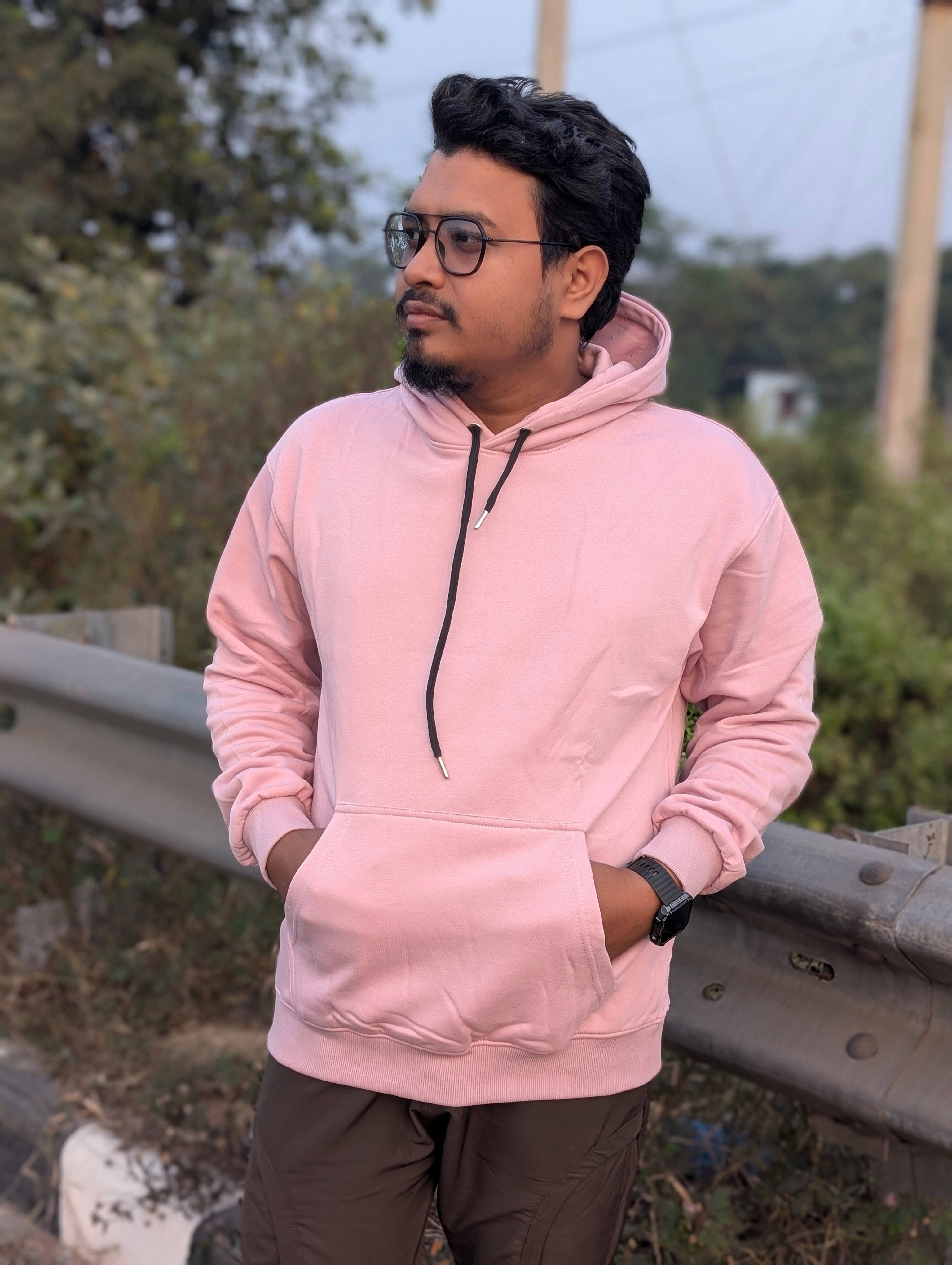 Exclusive Solid Light Pink Hoodie - Image 1