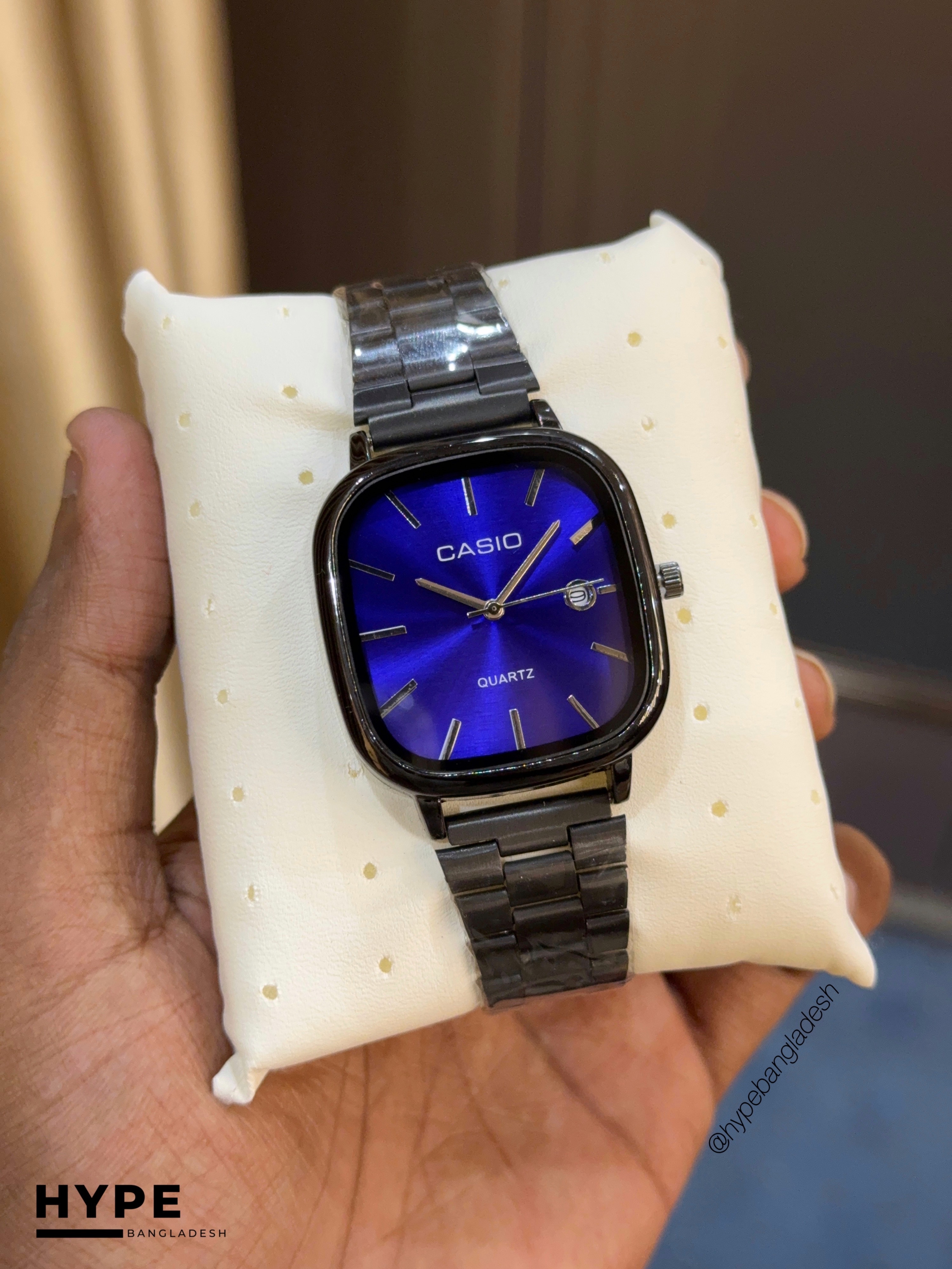 CASI0 Vintage Square Watch For Men (Black-Blue)
