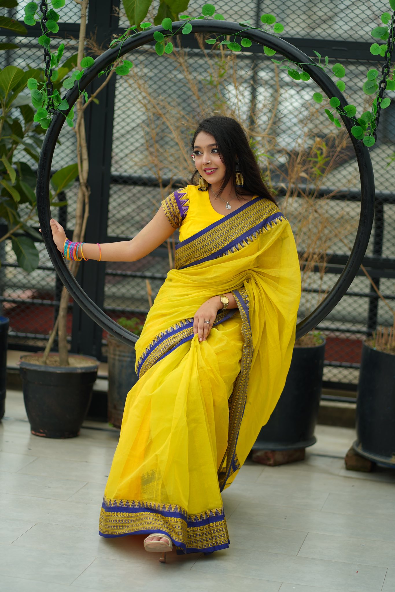 Half silk nokshi pair sharee