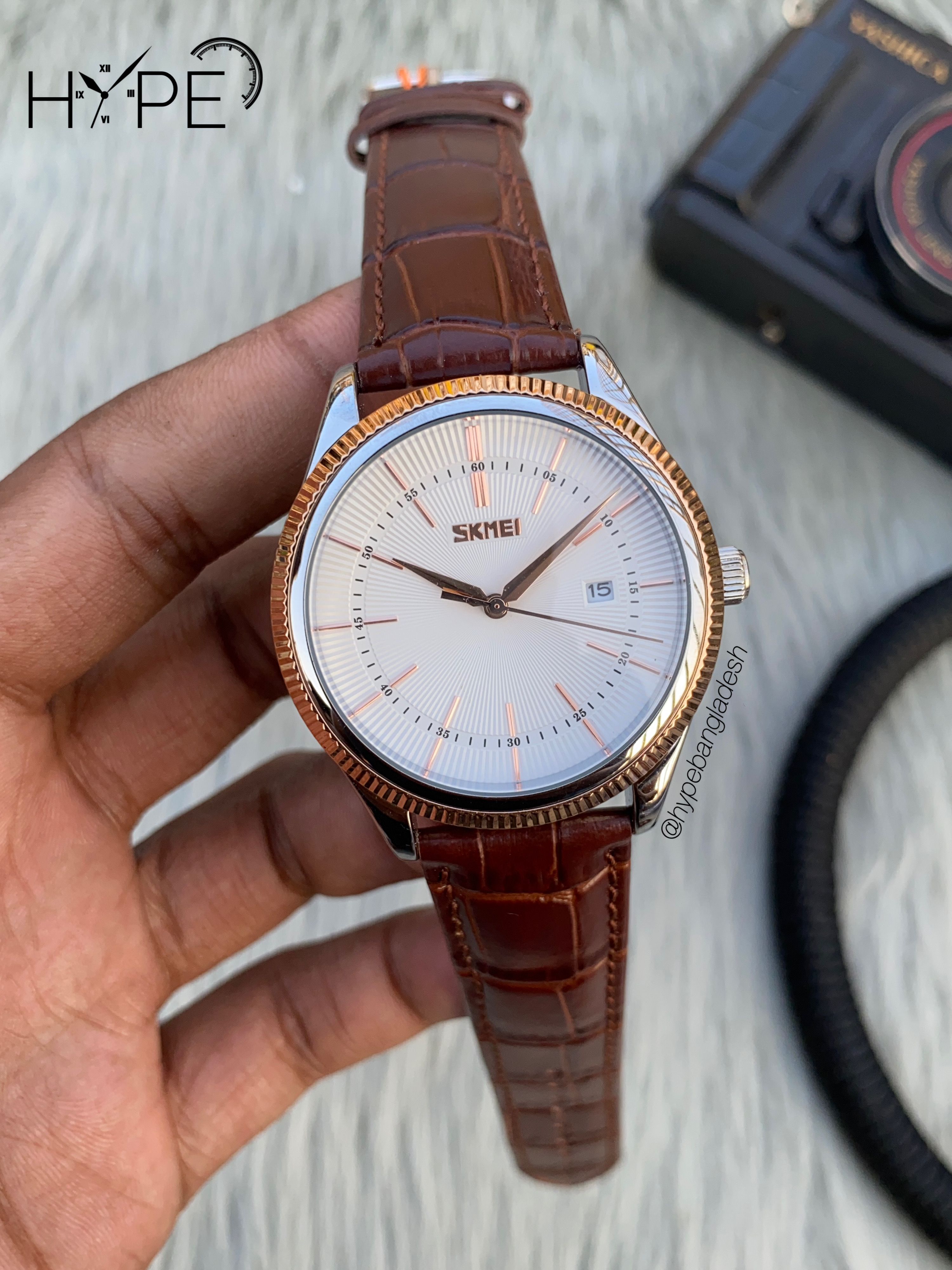 Skmei leather belt quartz