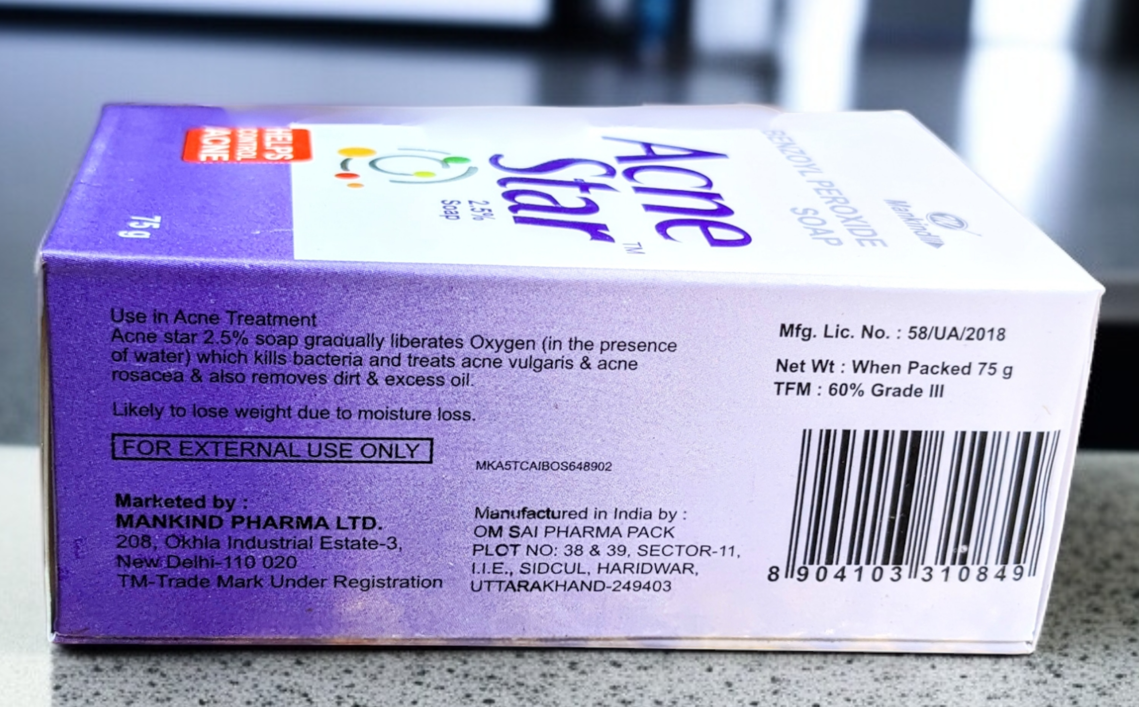 Acne Star - Benzoyel Peroxide soap [ Indian ]_img_2