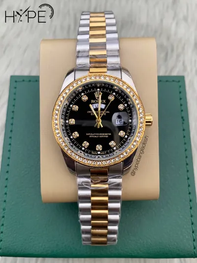 R0LEX DayDate stone bezel (Black dial)_img_0