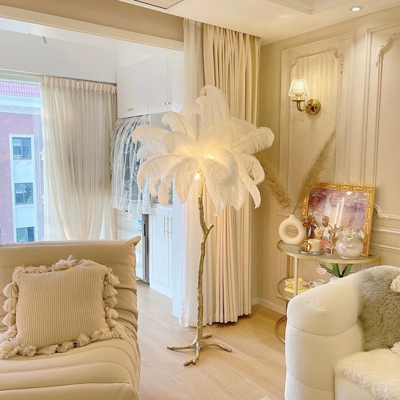 Decorative Ostrich Feather Floor Lamp ( CROSS BORDER )