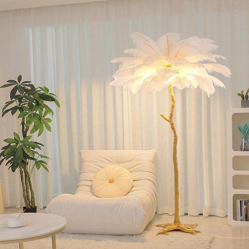 Decorative Ostrich Feather Floor Lamp ( CROSS BORDER )_img_1