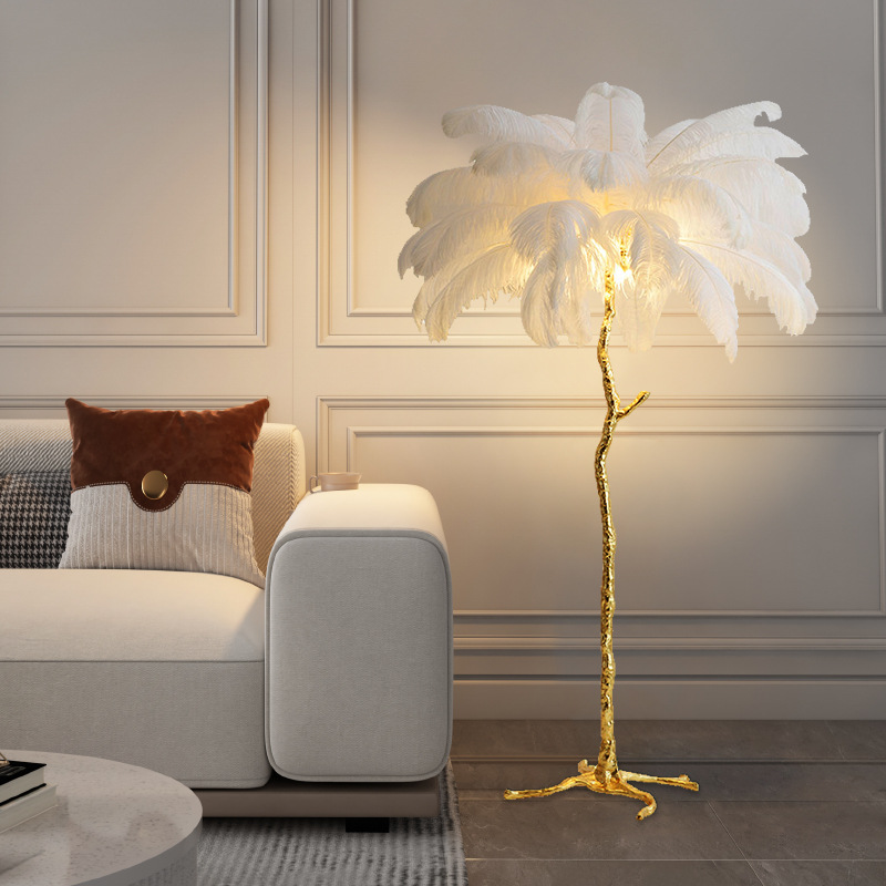 Decorative Ostrich Feather Floor Lamp ( CROSS BORDER )_img_2