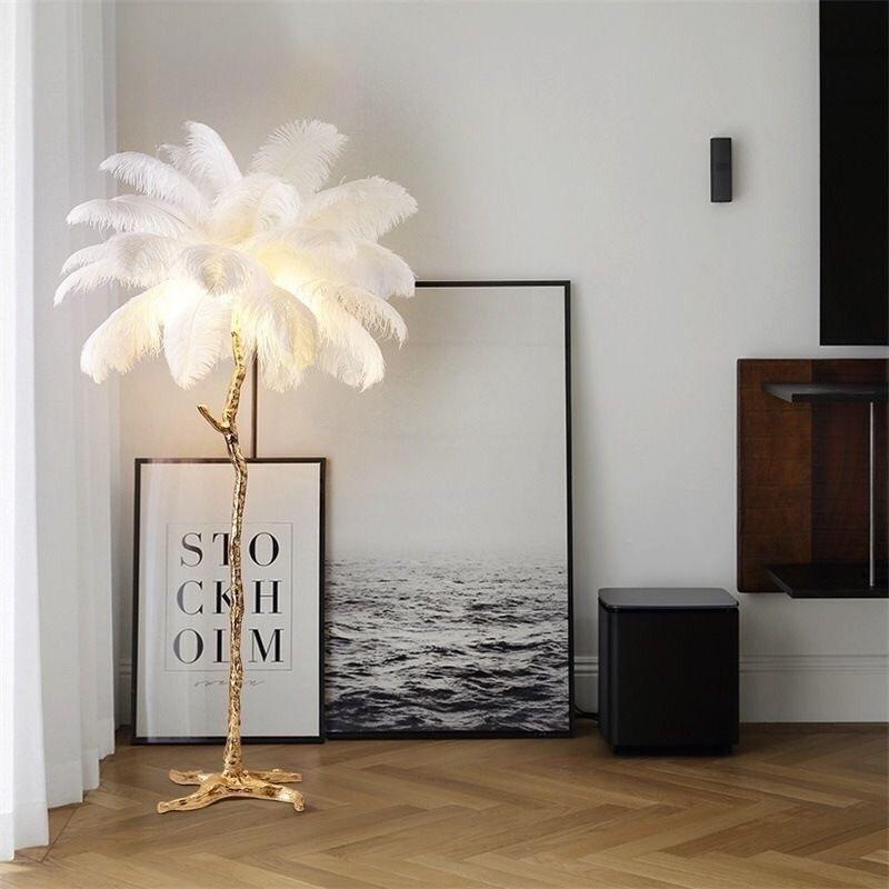 Decorative Ostrich Feather Floor Lamp ( CROSS BORDER )_img_3