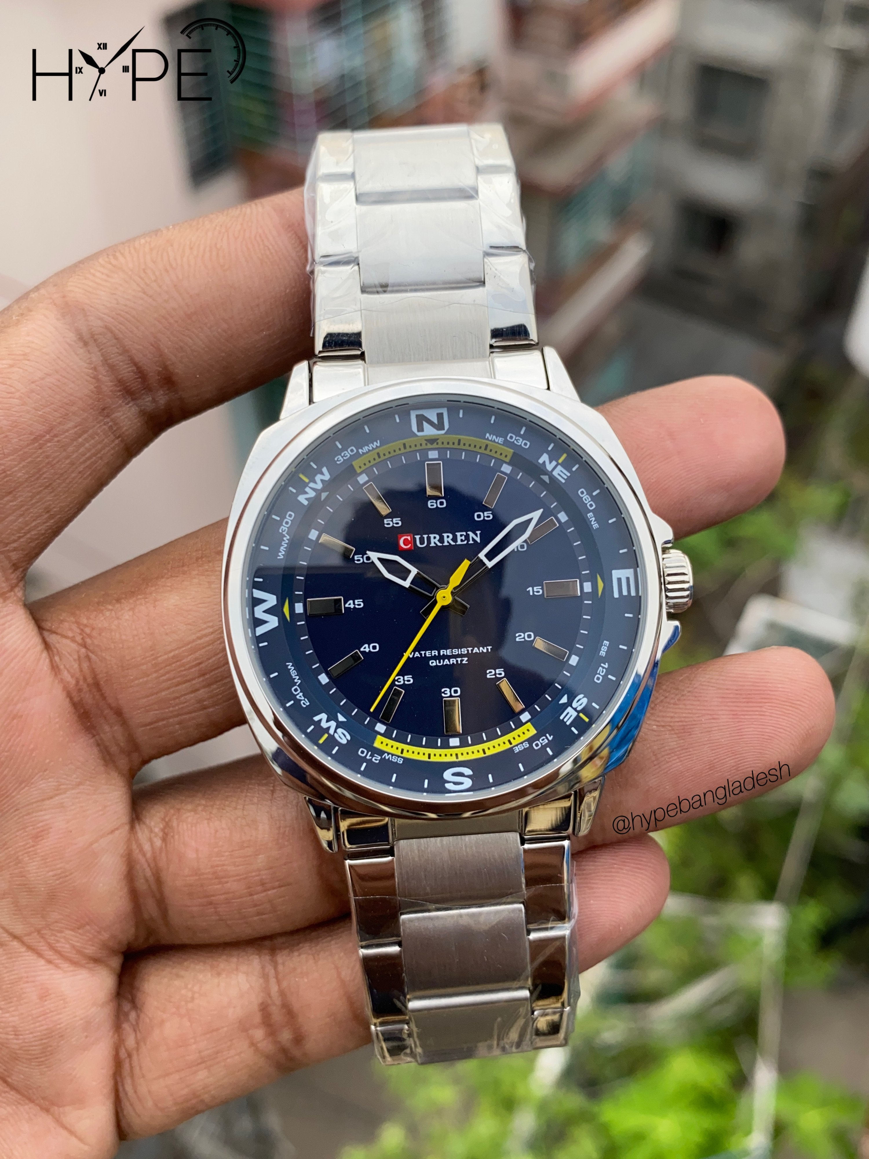 Curren Quartz stainless steel chain blue dial