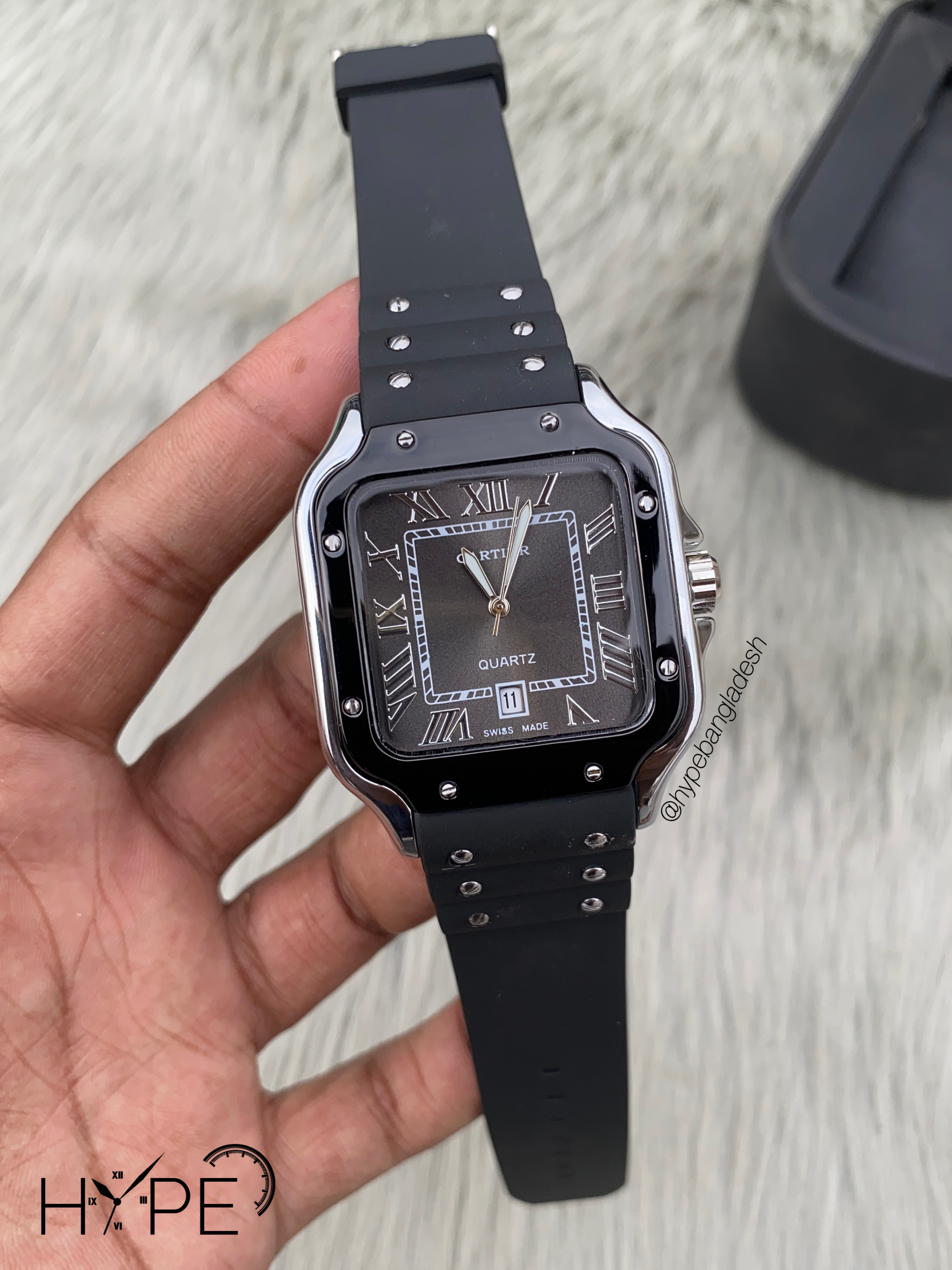Santos quartz silicone belt (black)