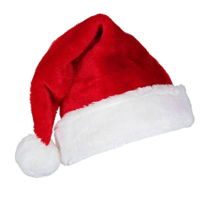 Classic red and white plush Santa hat