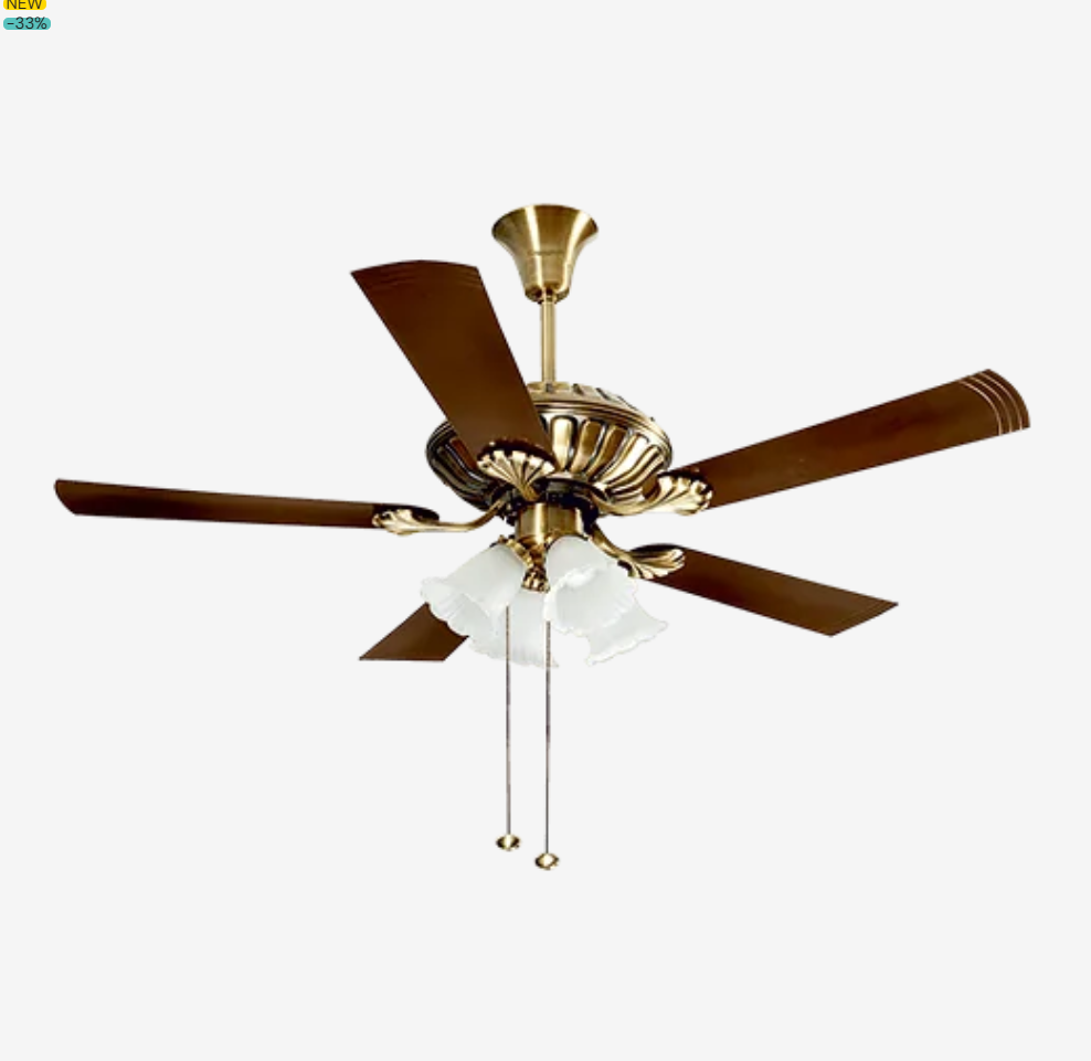 Crompton Jupiter 48" Decorative Ceiling Fan with Lights (Antique Brass ) C-215_img_1