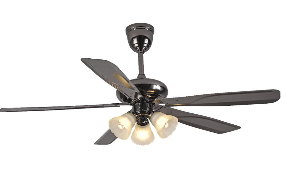 Breezelux 52" Artistically Crafted Traditional Design Under Light Remote Ceiling Fan (Chrome) BL-1079_img_2