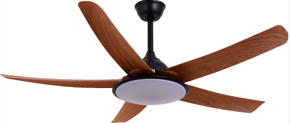 Breezelux 52" Modern Decorative Silent ABS Blade Underlight with Remote Ceiling Fan (Teak Wood) BL-2502_img_1