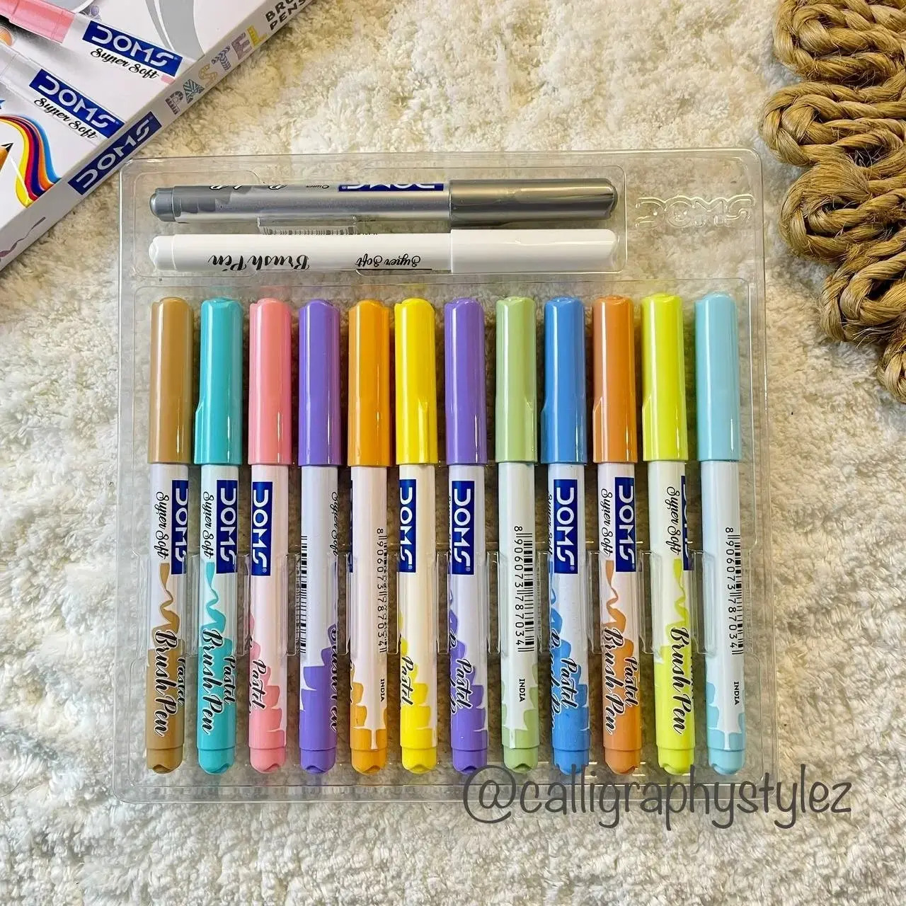 Doms Super Soft Tip Pastel Shades Brush Pen 14 Colors_img_1