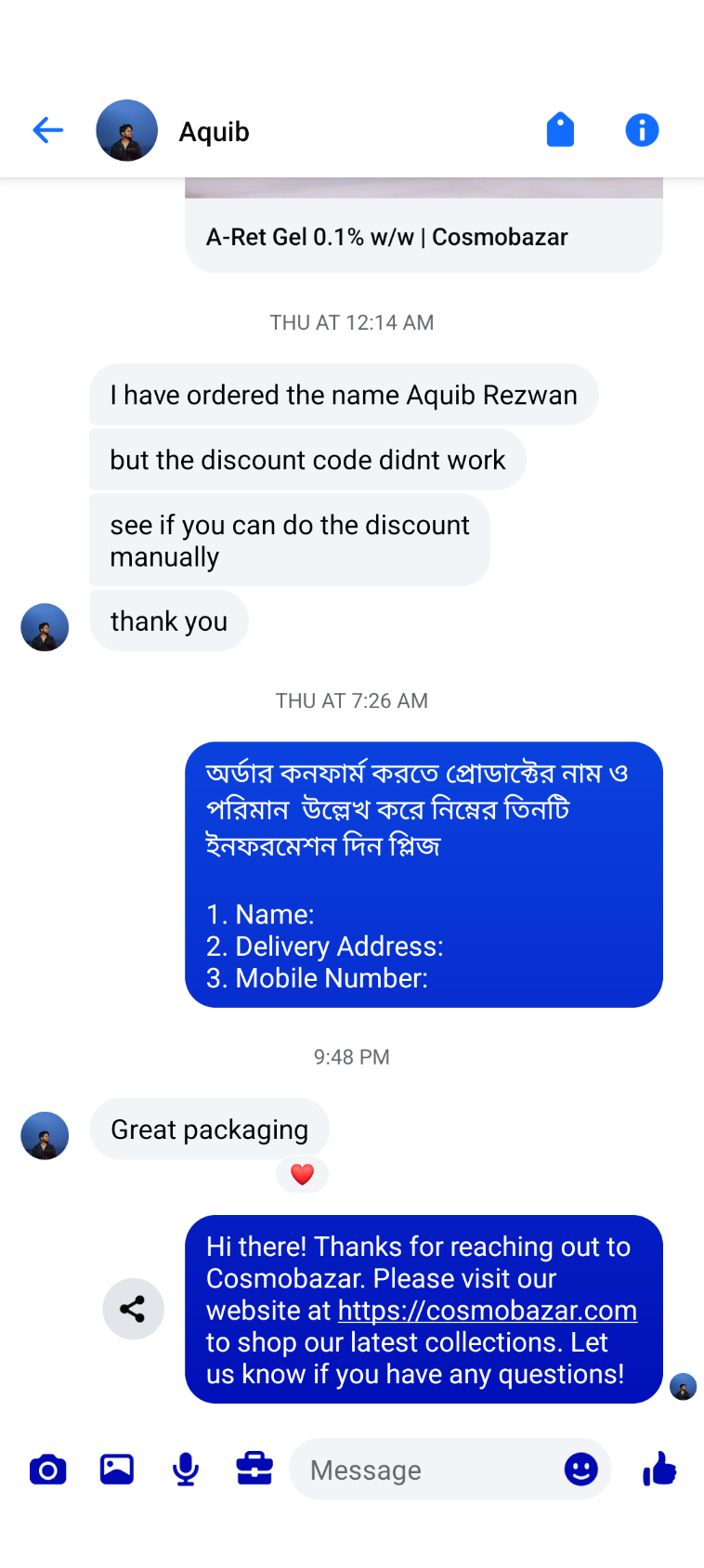 Customer review