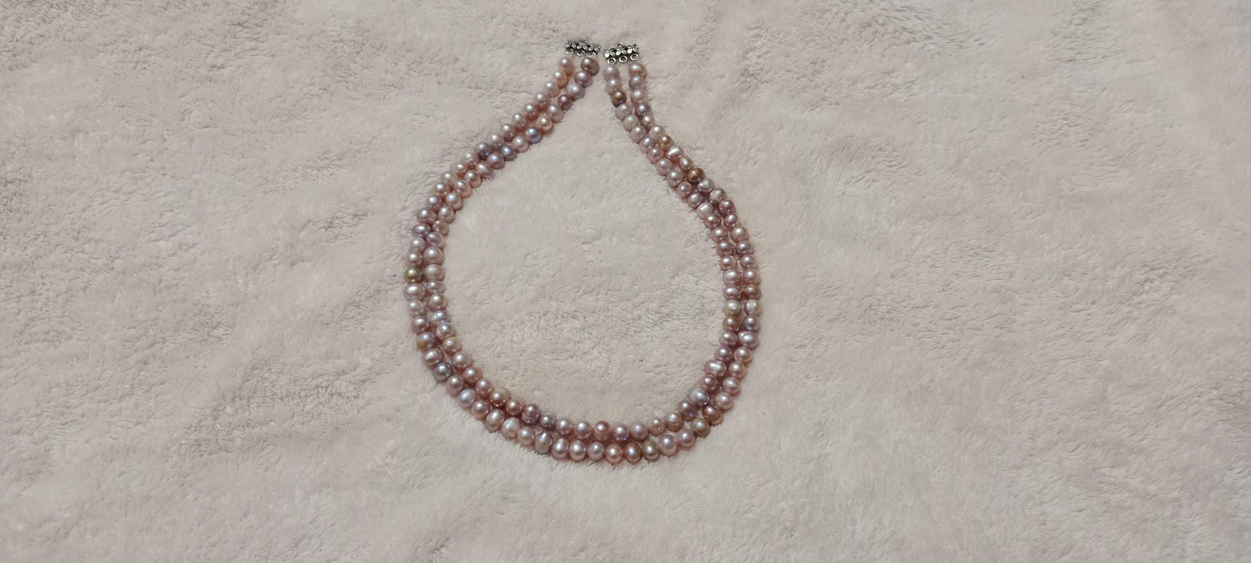 Exclusive Levender colour 2 Layer Pearl Necklace_img_0