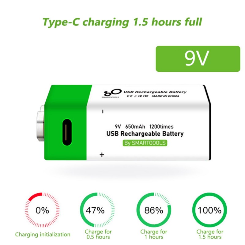 SmarToools 9V Type-C Lithium Rechargeable Battery_img_1