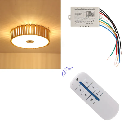 220V 4-Way ON/Off Lamp Light RF Remote Control Switch Receiver_img_4