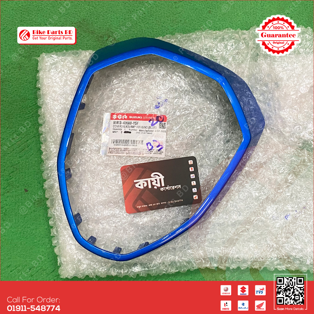 Headlight Housing Cover (Blue) for Suzuki Gixxer (New Model) bike. thumbnail 2