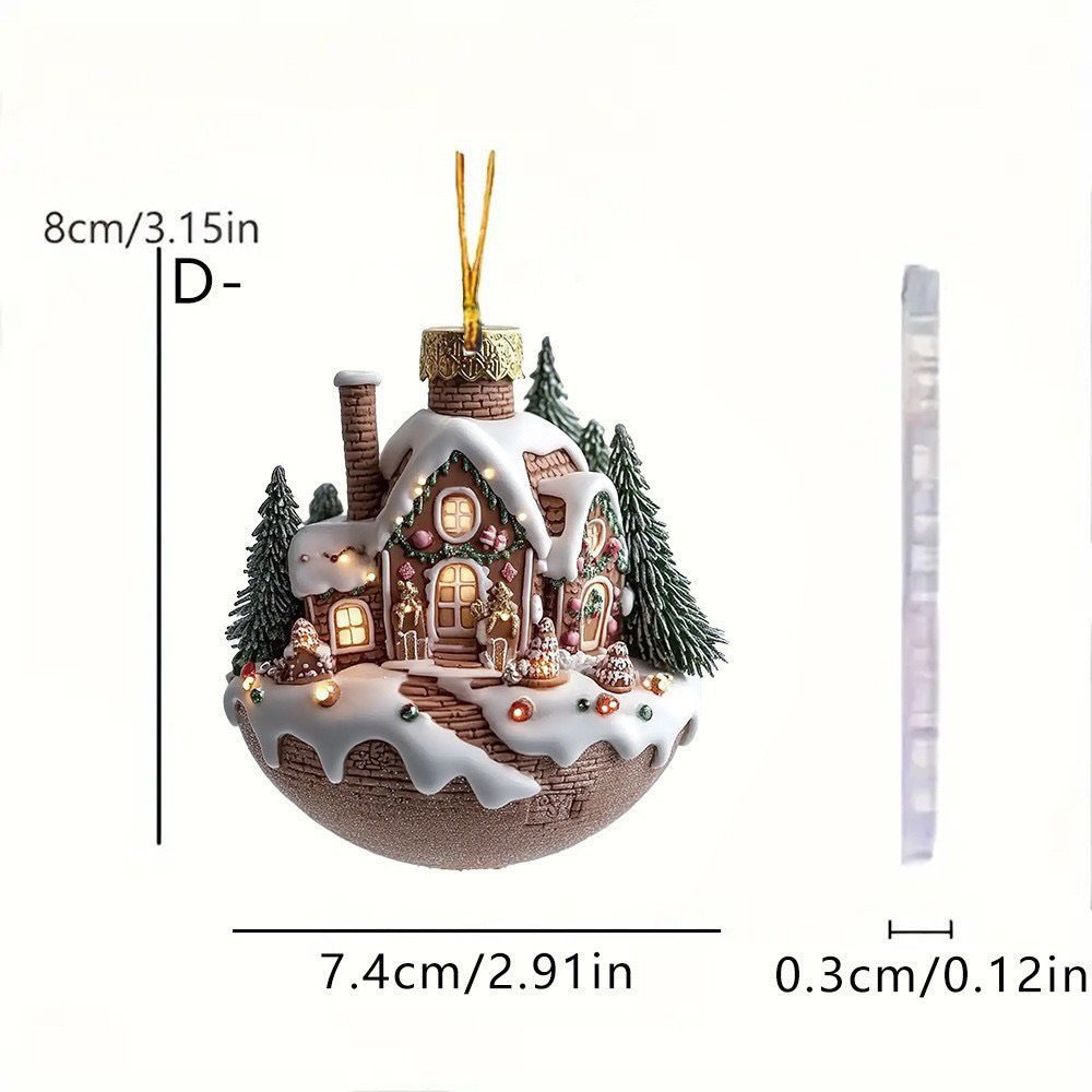 2D acrylic Christmas hot cocoa cup ornament