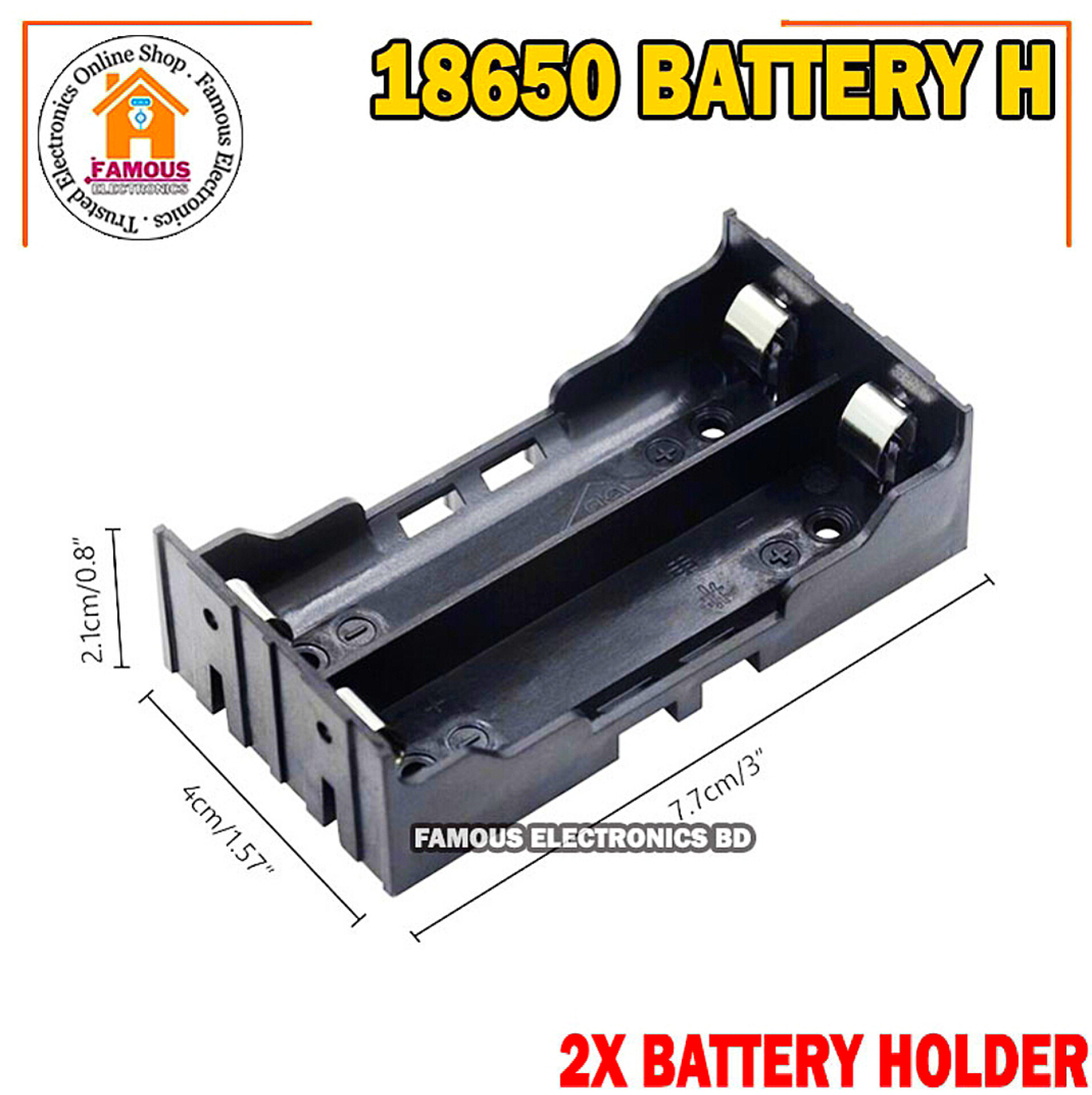 18650 Battery Case Holder Bracket Storage Holder 2X Slot for 2 Cell_img_5