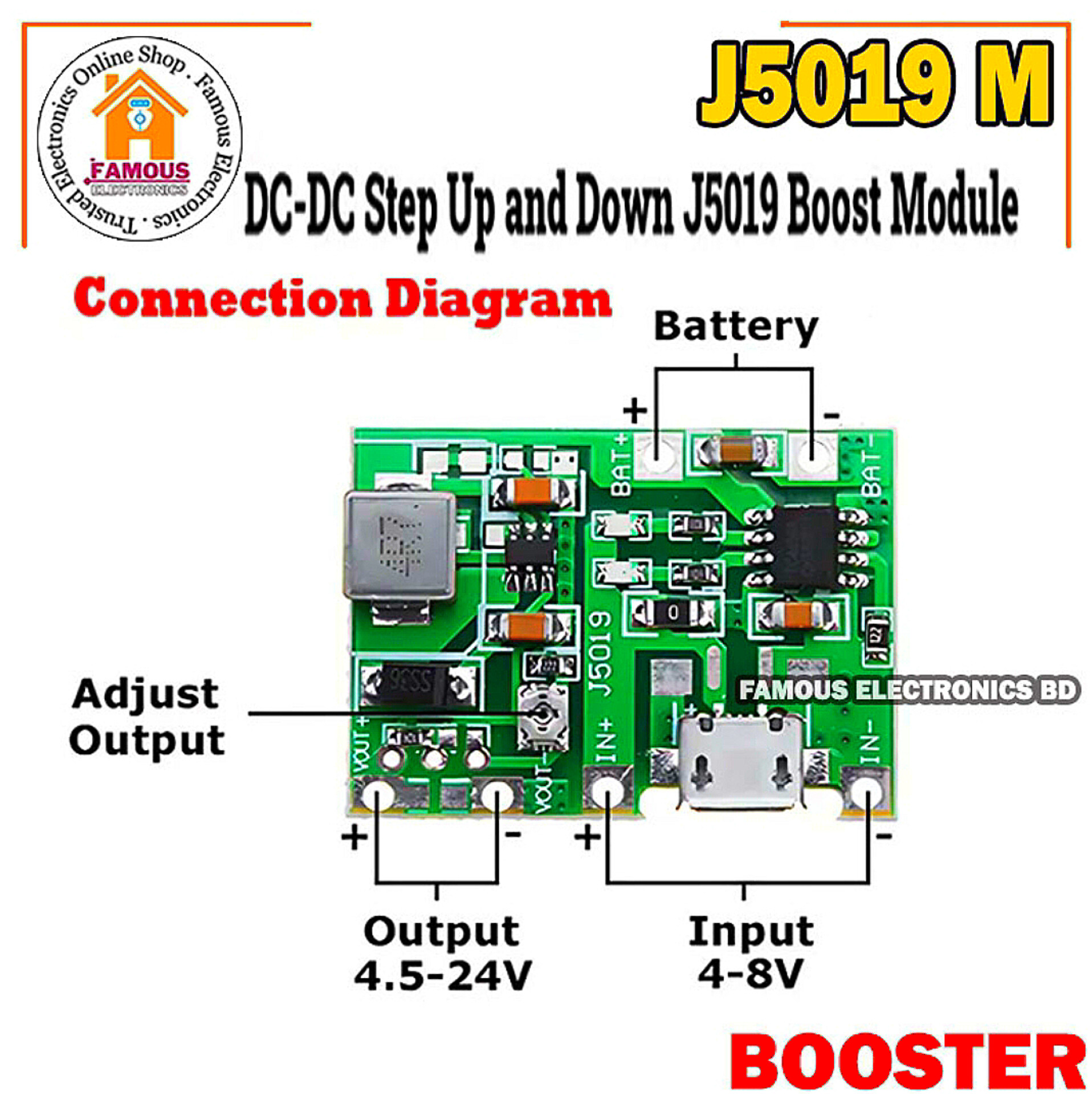 J5019 Li-ion 3.7/4.2 Volt Battery Charger Board + DC-DC Step Up and Down Boost Module_img_2