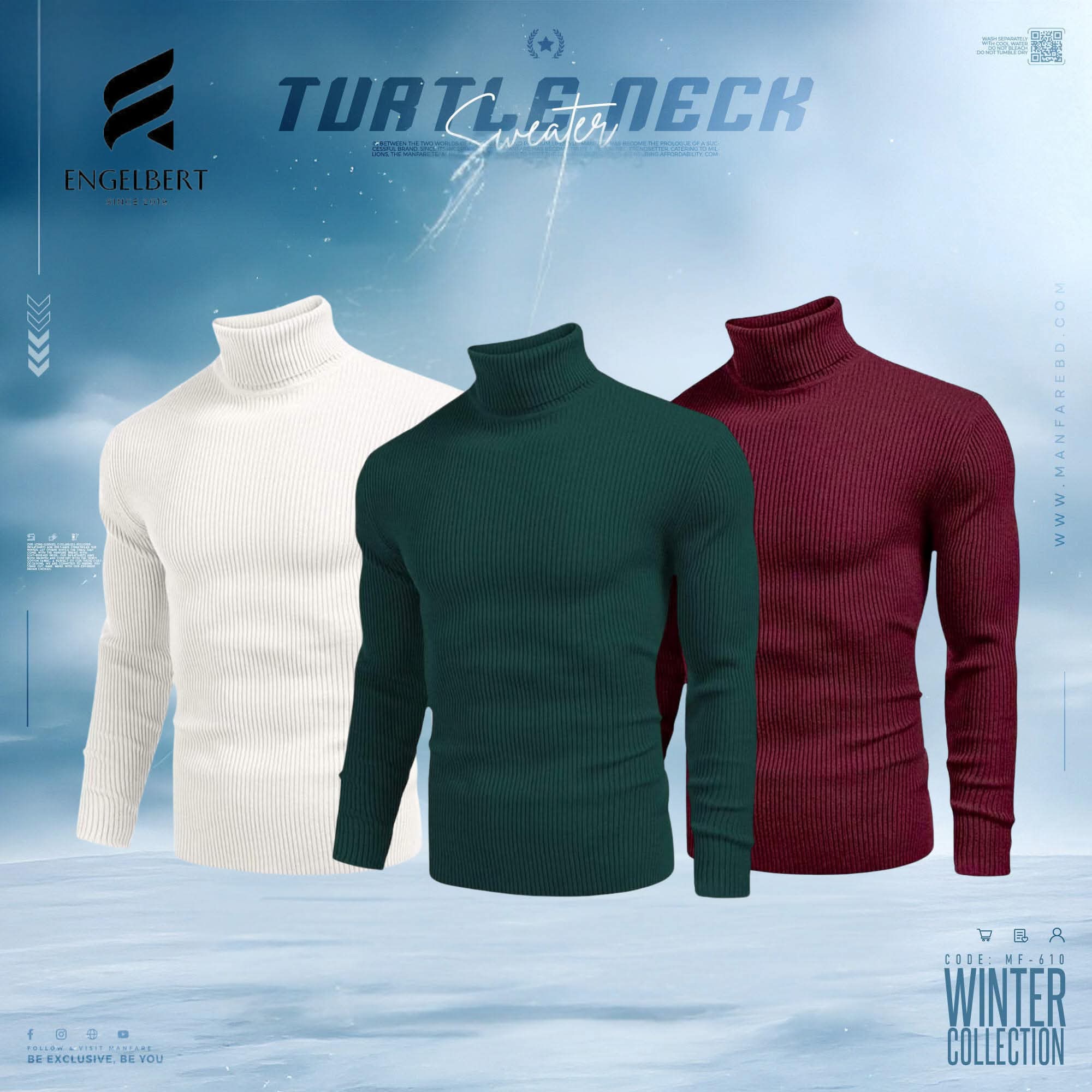 3 pieces Combo Deal Turtleneck Pullover Combo 1
