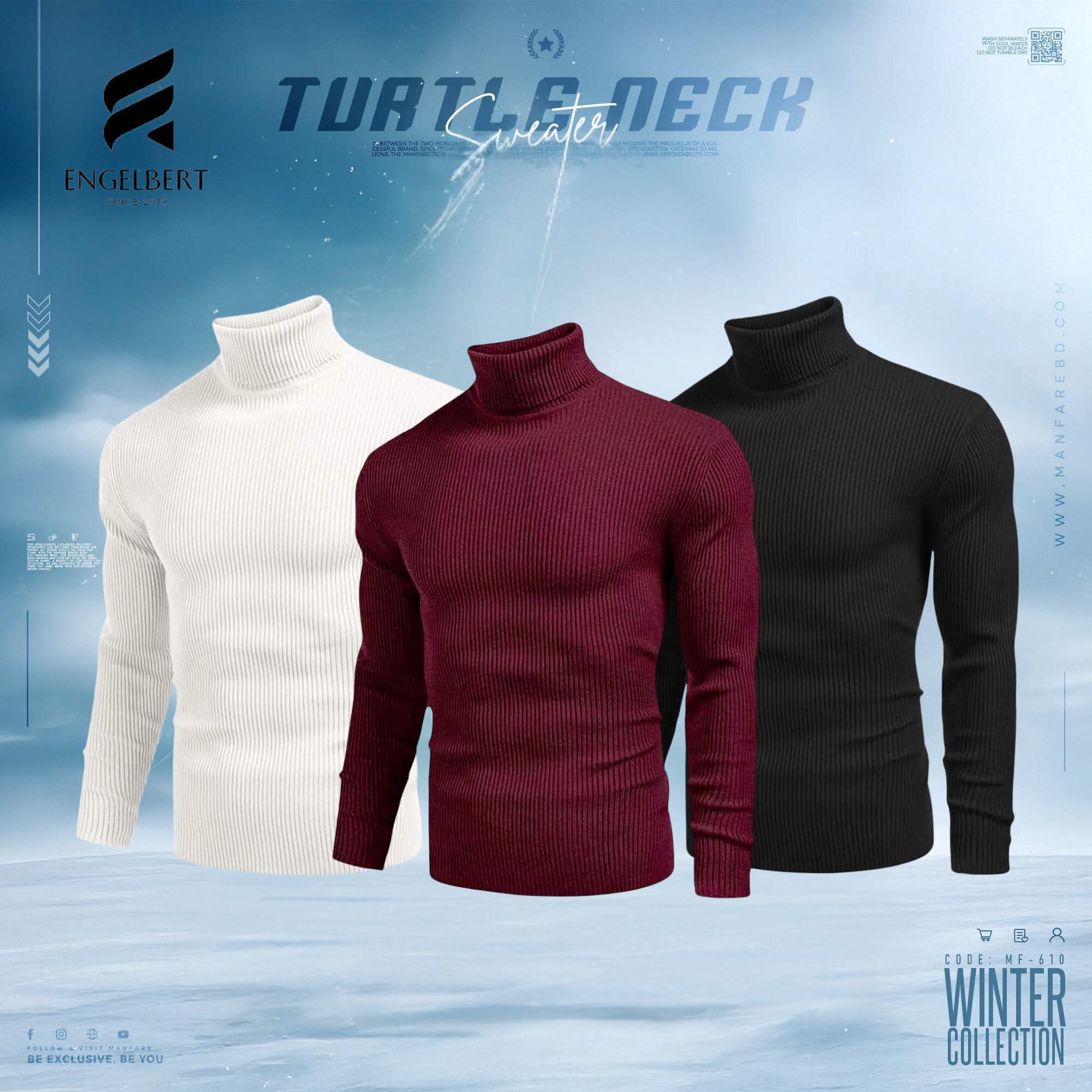 3 pieces Combo Deal Turtleneck Pullover Combo 2