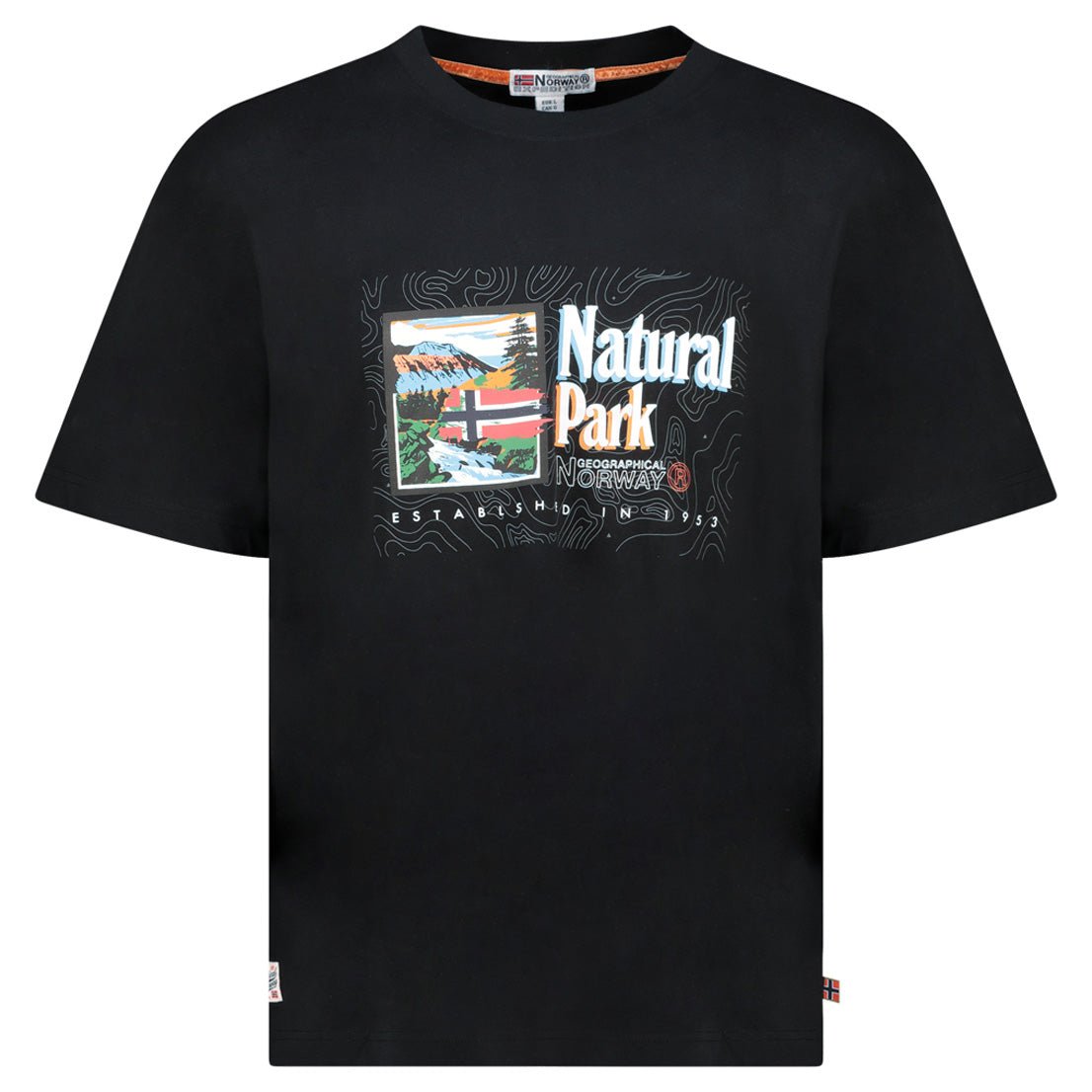 T Shirt printed with flags - Black