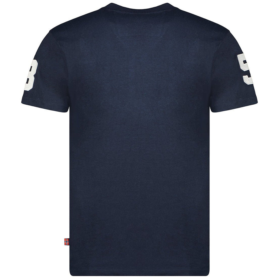 Short-sleeved V-neck T-shirt Navy_img_4