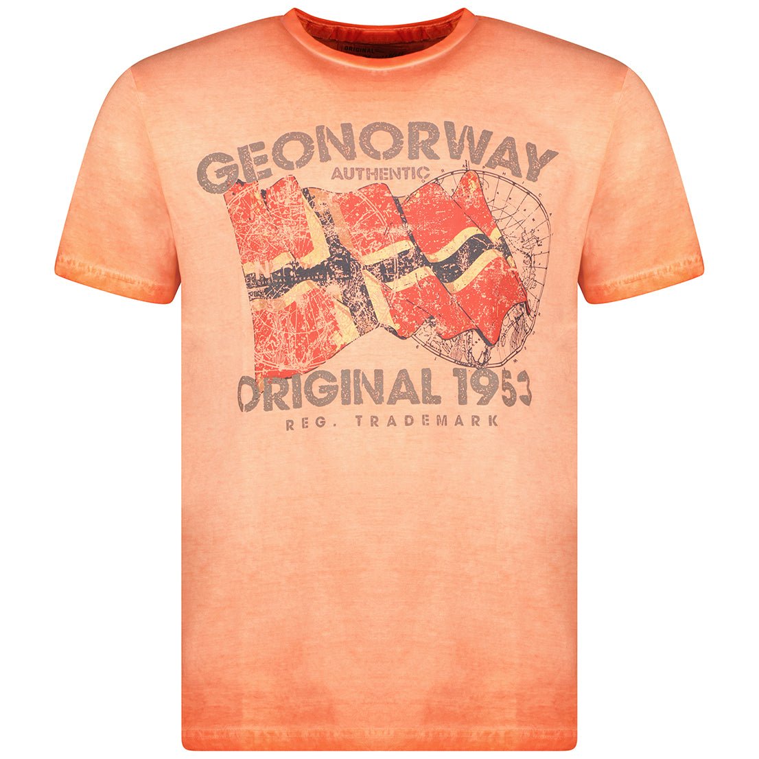 Short-sleeved round-neck T-shirt Coral