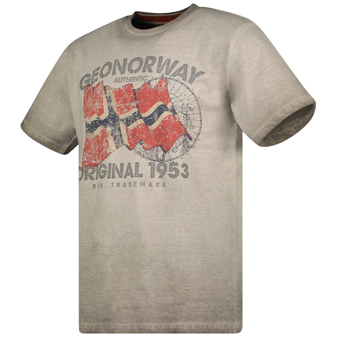 Short-sleeved round-neck T-shirt Khaki_img_1