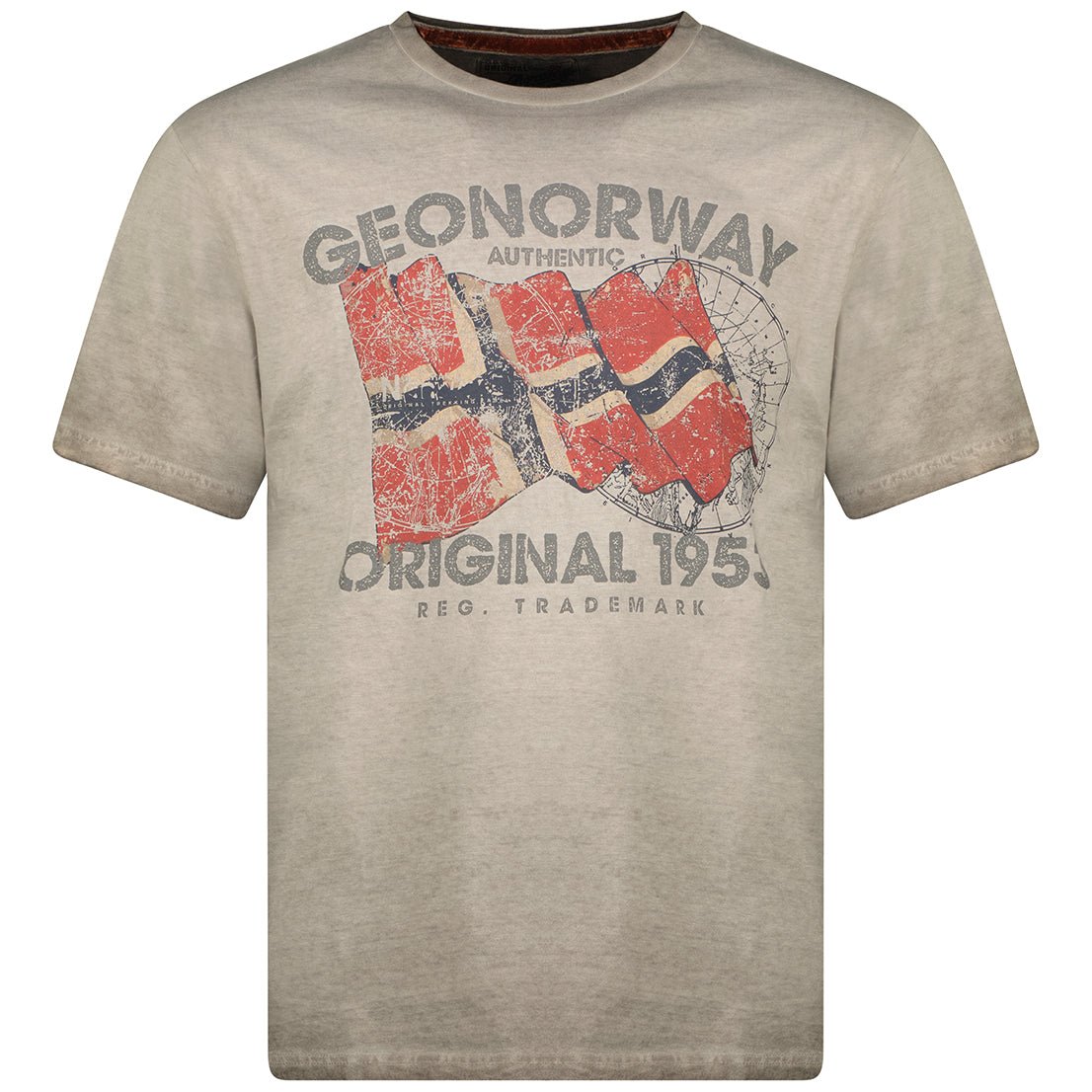 Short-sleeved round-neck T-shirt Khaki