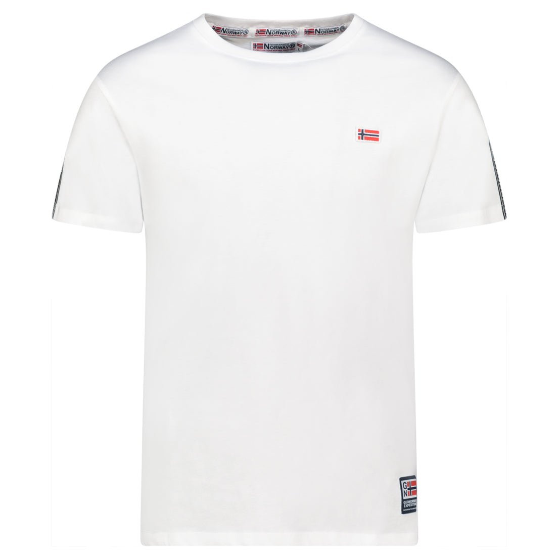 T-Shirt Men Short Sleeve with White Flag