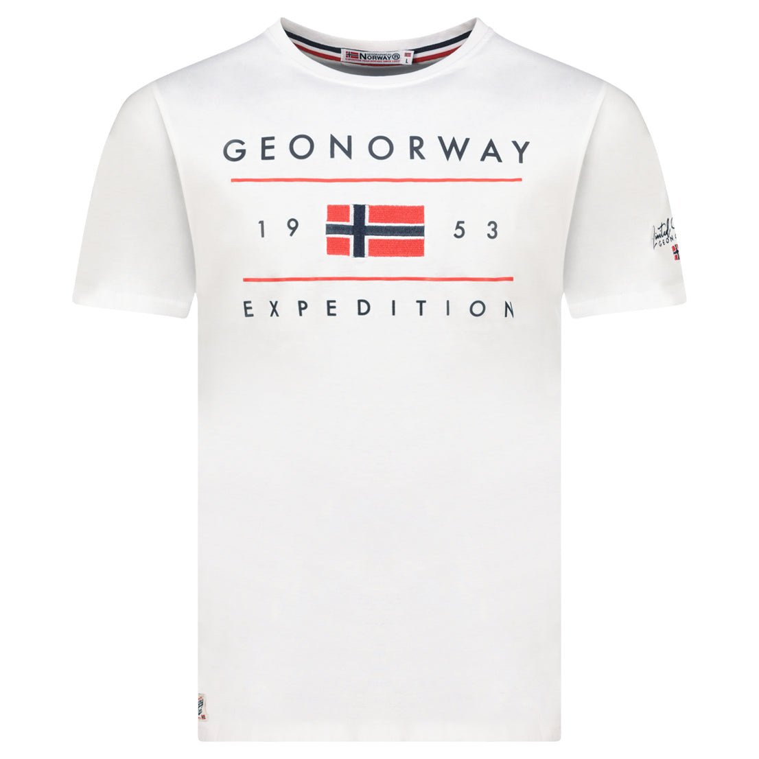 Men's T-Shirt Short Sleeve with White Flag