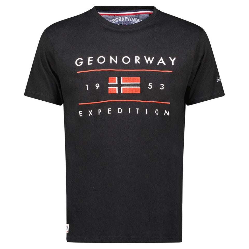 Men's T-Shirt Short Sleeve with Black Flag