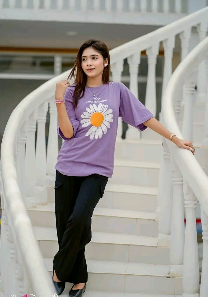 Drop Shoulder Ladies T-shirt