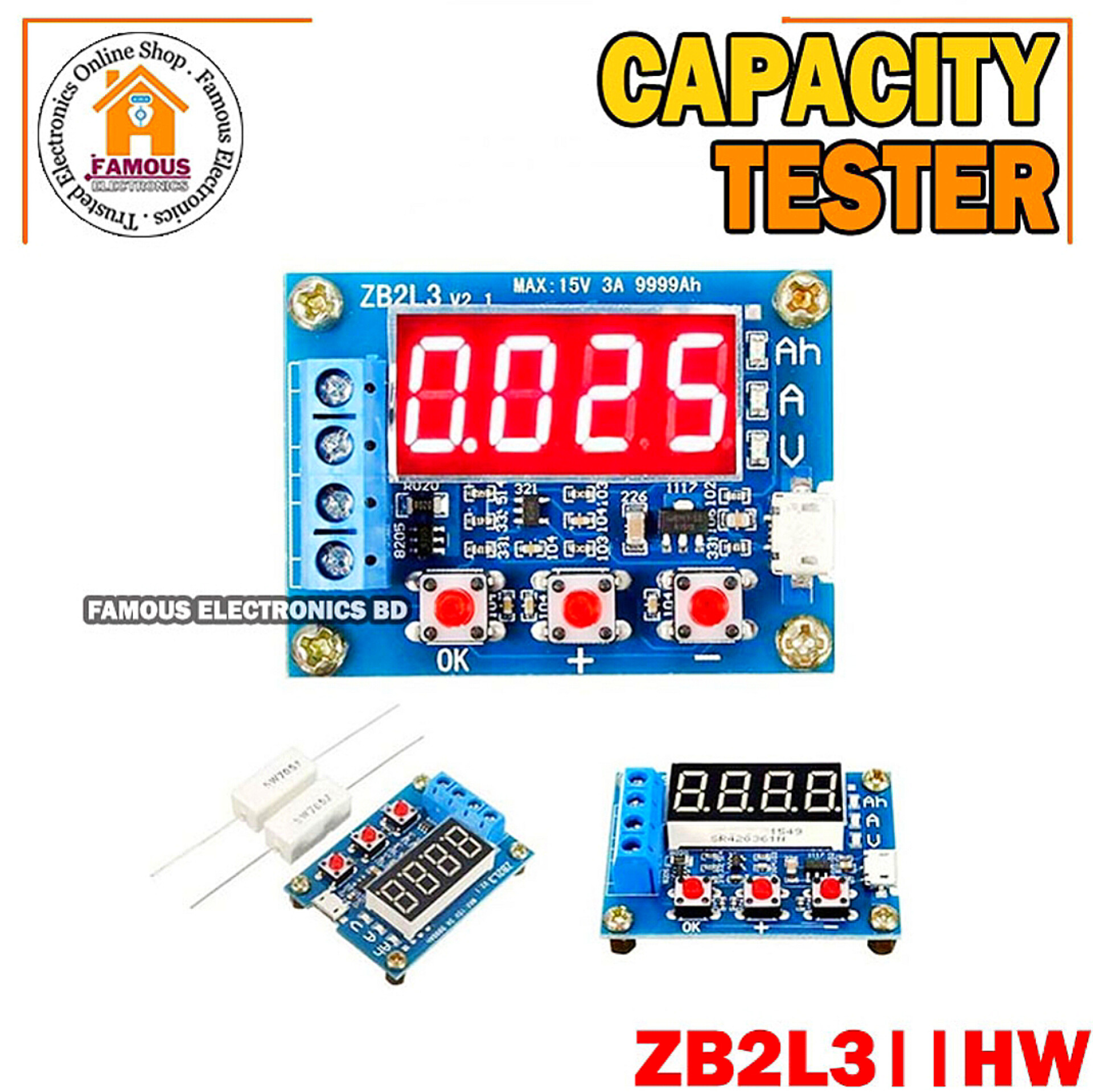 ZB2L3 / HW Battery Capacity Tester LED Digital Display 1.2V ~12V 18650 Lithium Battery Power Supply Test Resistance Lead-acid Capacity Discharge Meter_img_1