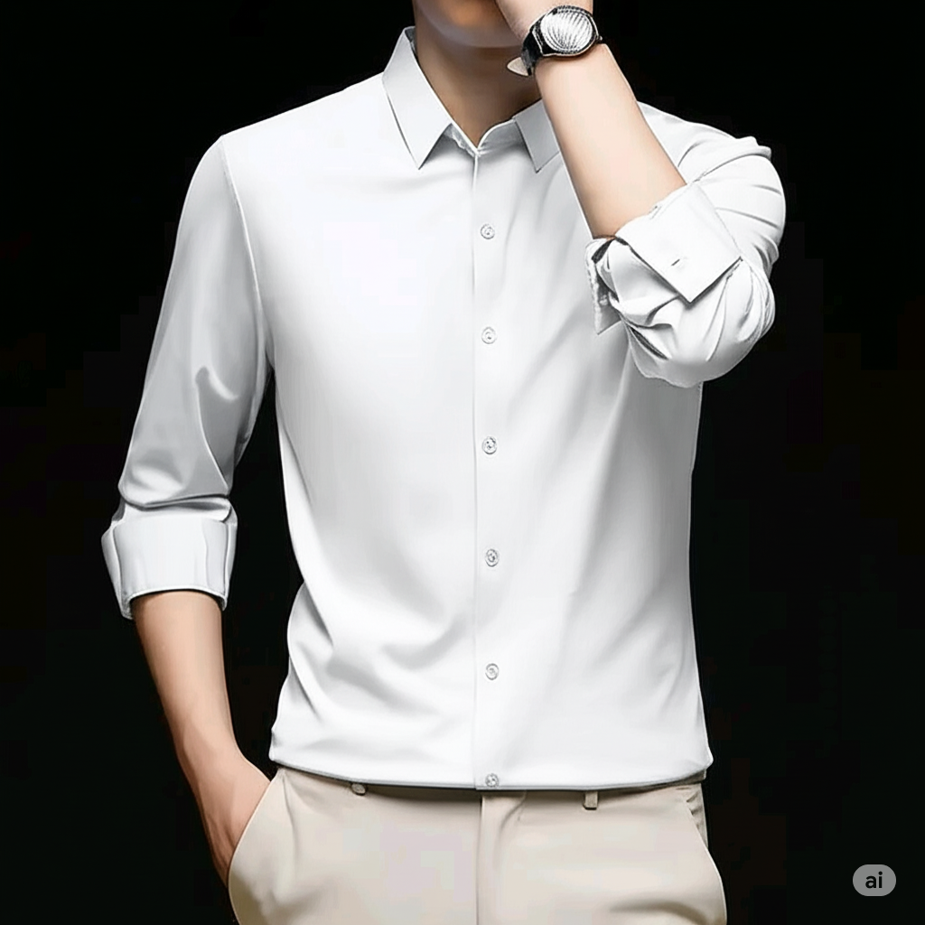 Micro stitch shirt- White (Premium)_img_2