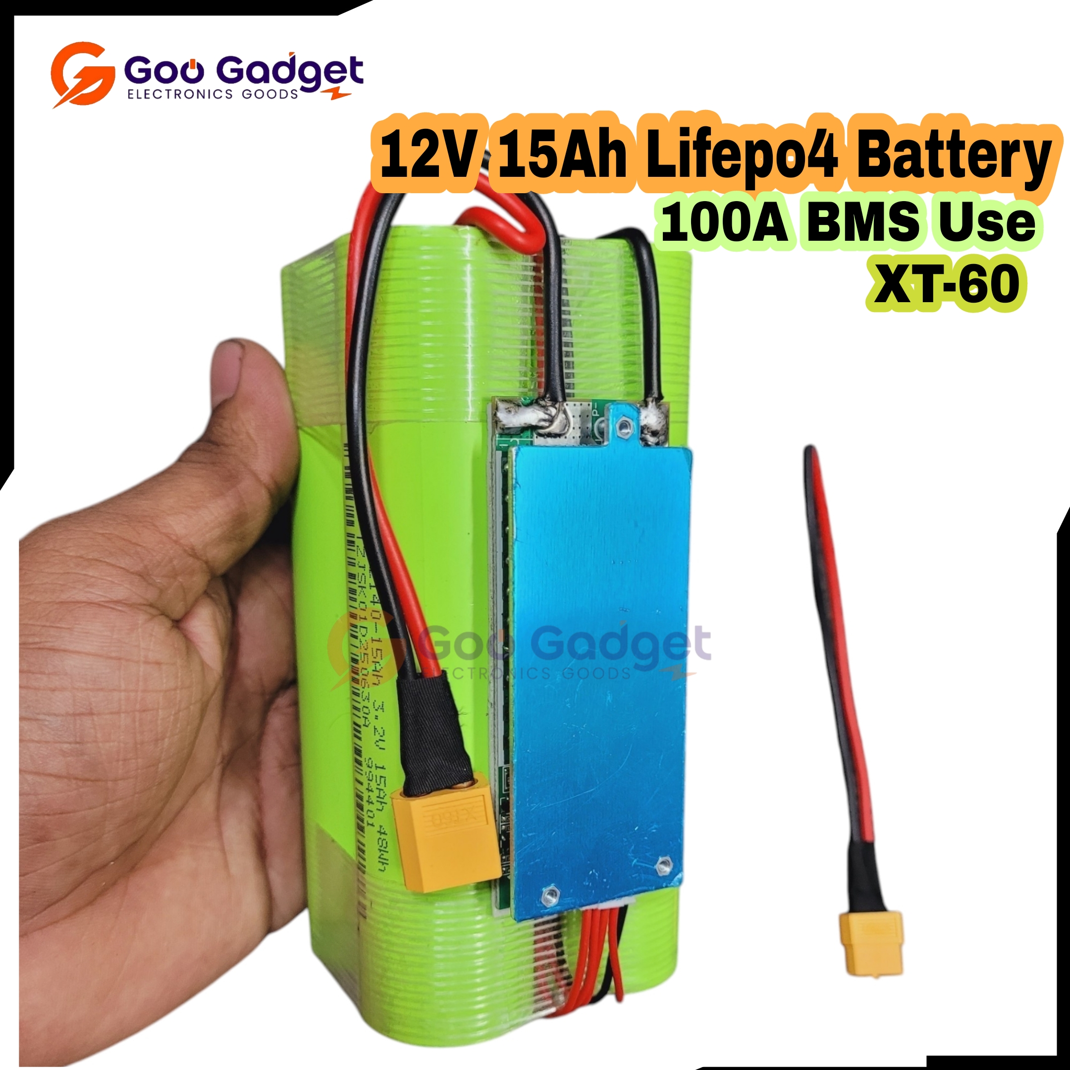 4S 12V 15Ah LiFePO4 Battery Pack 32140 100A BMS High-Power Backup Pack_img_0