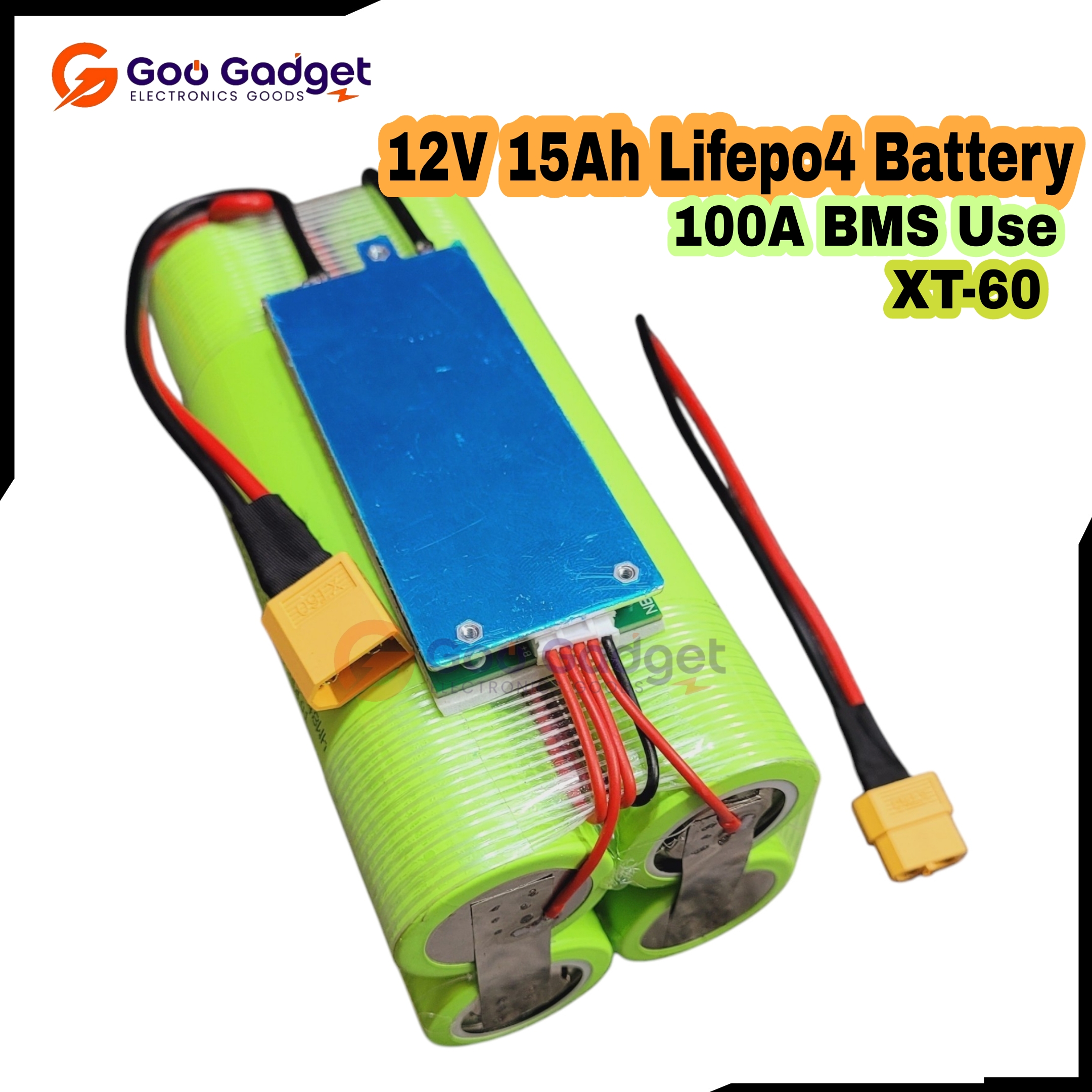 4S 12V 15Ah LiFePO4 Battery Pack 32140 100A BMS High-Power Backup Pack_img_2