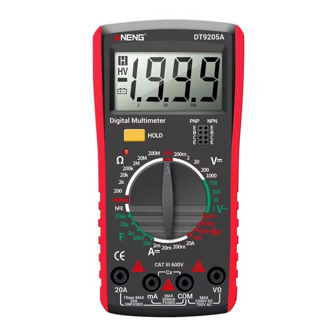 ANENG DT9205A Digital MultimeterAC/DC Voltage, Current, Resistance, Capacitance & Transistor Tester S0220