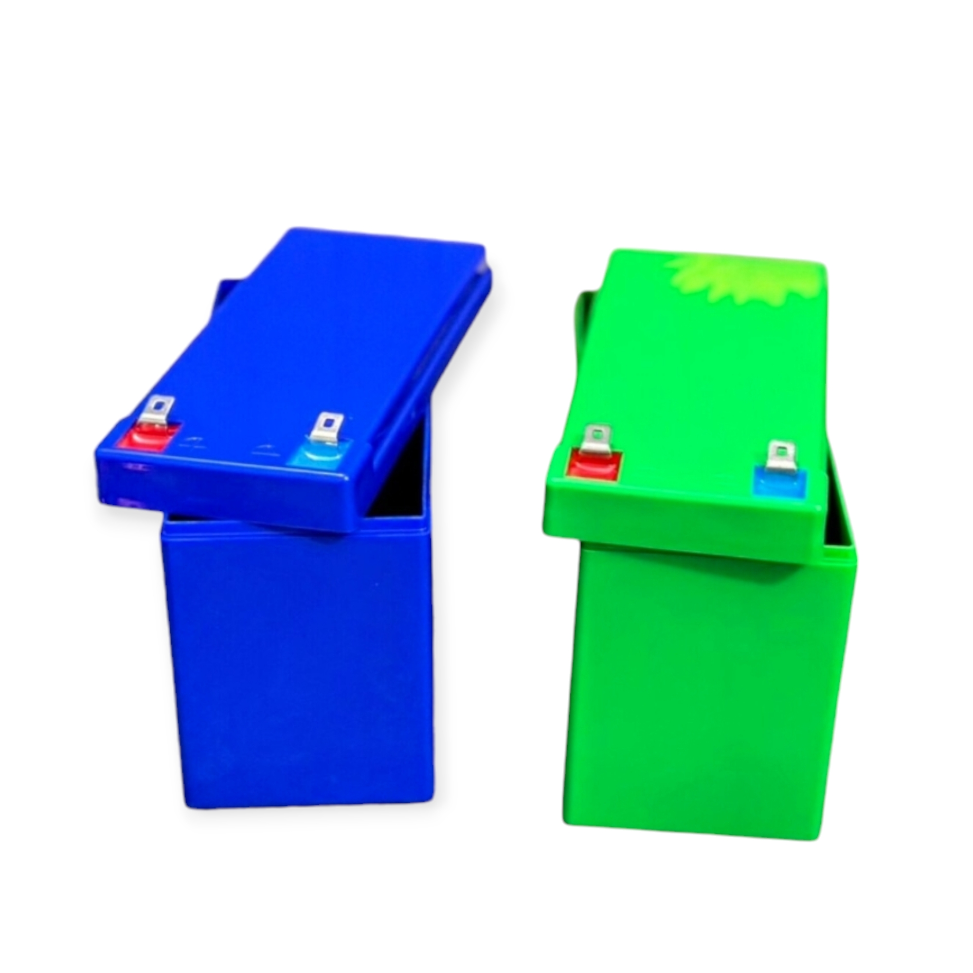 12V Battery Pack Case for 18650 Cells | 21-Cell 12.6V DIY Battery Storage Box | Blue & Green